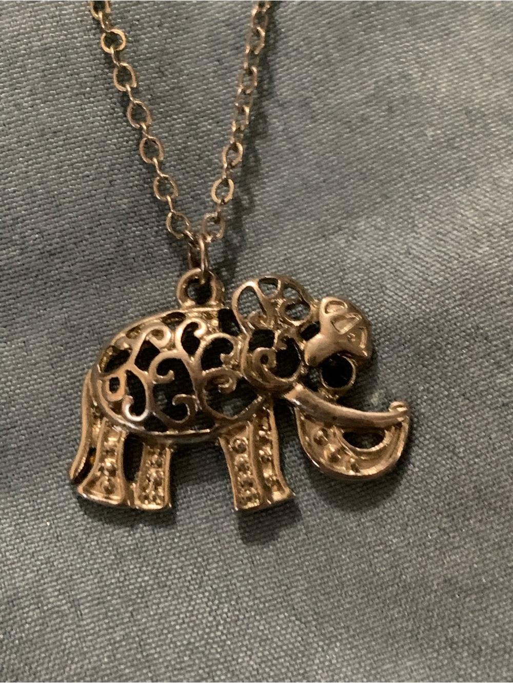 Set of 2 Silver-Tone Elephant Pendant Necklaces